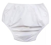 Men's Waterproof Incontinence Pants Reusable Black & White Incontinence Pants for Men, Extra Protection Waterproof Underwear PVC Material Size S-3XL (White, L)