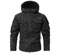 Mens Waterproof Jacket Camouflage Outdoor Windproof Coat Softshell Jackets for Men Tactical Military Warm Coats with Multi Pockets Durable Heavy Outerwear for Walking Hiking Camouflage XXL