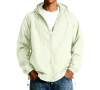 Mens Waterproof Jackets Lightweight Hooded Rain Jacket Drawstring Packable Windproof Rain Jacket Pull On Adjustable Hooded Raincoat Solid Color Windbreaker for Outdoor Hiking Fishing Camping