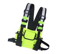 Mens Waterproof Reflective Chest Bag 25cm Extra Pockets | Durable Outdoor Sports Bag for Cycling Climbing Hiking Travel and Adventures, Fluorescent green, Please refer to the description, Please refer