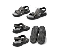 Men's Waterproof Sandals Grey - Adjustable Velcro Straps, Wide Toe Strap, Slingback Buckle, Anti-Slip - Summer Beach Walking Sandal (UK Footwear Size System, Adult, Men, Numeric Range, Medium, 10, 11)