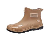 Mens Waterproof Short Wellington Rain Boots, Mens Short Rain Boots Lightweight, Flexible Non Restrictive Shaft Shoes, Lightweight Natural Rubber Shoes for Agricultural Operations