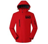 Men's Waterproof Ski Jacket, Warm Winter Snow Coat, Mountain Windbreaker for Doctor Who, Full Zip windproof Jacket with Hooded for Travelling Camping Running Hiking,Red-xx_l