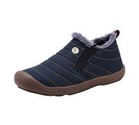 Men's Waterproof Snow Boots, Men's Winter Shoes, Lined Waterproof Without Laces, Leisure Shoes, Snow Boots, Hiking Boots, Low Outdoor Hiking, Autumn Shoes, Non-Slip Winter Boots, blue, 9.5 UK