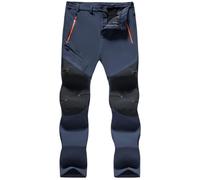 Men's Waterproof Softshell Fleece Lined Stretch Windproof Outdoor Walking Trousers Warm Thicken Padded Hiking Ski Pants with Zip Pockets,Greyblue Men,35