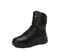 Men's Waterproof Tactical Boots, Steel Toe Cap Work Lightweight Breathable Combat Army Safety Boots, Military Army Boots, for Men's Military Tactical Boots (Color : Black, Size : 9 UK)