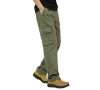 Men's Waterproof Trousers Solid Summer Casual All Game Trousers Fashionable Woven Long Cargo Trousers with Pockets Winter Hiking Trousers, Army Green, L