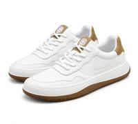 Mens Waterproof White Trainers Casual Leather Skate Shoes Trendy | Comfortable Breathable Athletic Footwear for Daily Commute, Lightweight Versatile Streetwear Fashion Trainers for Youth Boys
