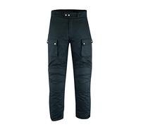 Men's Wax Cotton Waxed Motorcycle Trousers, Motorbike Riding Pants | Waterproof Lined | Armoured Biker Textile Winter Pants for Men (Black, W32 L33)