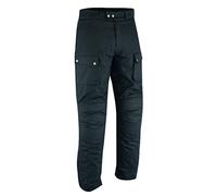 Men's Wax Cotton Waxed Motorcycle Trousers, Motorbike Riding Pants | Waterproof Lined | Armoured Biker Textile Winter Pants for Men (Black, W30 L33)