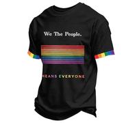 Men's We The People Means Everyone Pride T-Shirt Rainbow Graphic LGBTQ+ Tee