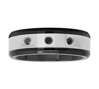 Men's Wedding Band Black s with Stainless Steel Ring Men Fashion Jewelry, metal, black-diamond