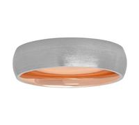 Men's Wedding Band - Brushed Stainless Steel Ring with Rose Gold Interior - Modern Elegance for Him, metal, no gemstone