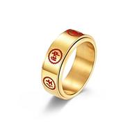 Mens Wedding Band Metal, Promise Rings for Him Red Size N 1/2 Stainless Steel Chinese Chess Spinner Ring for Women Free Engrave