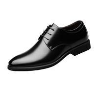 Men's Wedding Oxford Dress Shoes Waterproof Leather Lace Up Round Toe Formal Business Tuxedo Low Top Comfortable Classic Non Slip(Negro,10 UK)