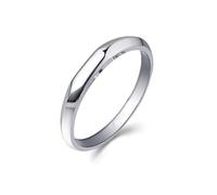 Men's Wedding Ring, Man Engagement Ring Silver Polish 18K White Gold Size L 1/2 Gifts for Woman Unique