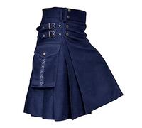 Men's Wedding Utility Kilts Traditional Highland Kilt Scotland Gothic Scottish Clothing Wedding Utility Stud Kilts Gothic Punk Scottish Festival Kilt Navy
