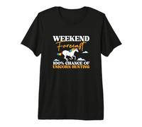 Mens Weekend Forecast 100% Chance of Unicorn Hunting Polyamory Premium T-Shirt