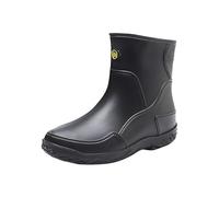Men's Wellington Boots, Half Height Rain Boots, Short Wellington Boots, Men's Lightweight Half Shaft Waterproof Rain Boots, Breathable Garden Boots, Rubber Fishing Boots, black, 9 UK
