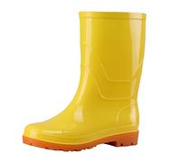 Men's Wellington Boots Women's Waterproof Rain Boots Non-Slip Rubber Boots Ankle Boots Rain Boots Fashion Garden Shoes Snow Slip-On Boots Half Height Non-Slip Abrasion Resistant, yellow, 7 UK