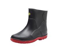 Men's Wellington Rain Boots - Lightweight Half Shaft, Waterproof & Breathable - Red, 10 UK