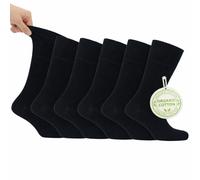 Mens Wellness Sox - 6 Pairs Organic Cotton Socks with Non-Elastic Cuff - Work, Walking & Travel | Antibacterial Diabetic | UK 6-11 | EU 39-46 (UK, Alpha, One Size, Regular, Regular, Alberta)