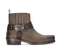 Mens Western Cowboy Boot Vintage Square Toe Country Hunting Hiking Real Leather Riding Bikers - Black 9 UK