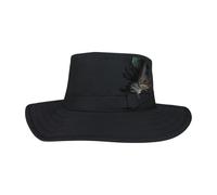 Men's Western Outdoor Hat - Waxed Cotton Wind & Water Proof Adventure Hat, Black, M