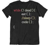Men's While Loop Eat Sleep Code Tee Programmer Language GifBlack T-Shirts Black S