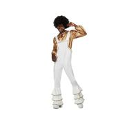 Mens White 70s Glam Fancy Dress Costume (Large)