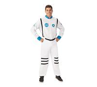 Men's White All-in-One Astronaut Jumpsuit (Standard) Pack of 1 - Eye-Catching Design. Perfect for Cosplay Parties, Space-Themed Events, Uniforms, World Book Day, & More Halloween Halloween