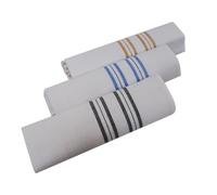 Men's White Cotton Handkerchief Gift Box Set with Colourful Stripes Design (Set of 3)