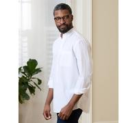 THE SAVILE ROW COMPANY LONDON Men's Classic Fit Cotton Poplin Button Down Casual Shirt - White - XXL