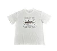 Men's White Loose T-Shirt, Pink Prison Pattern and World Text Design, Casual Short Sleeved Round Neck Sweatshirt, Loose Fashion Top for Street Trend Enthusiasts-color07||l