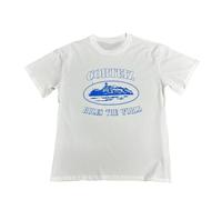 Men's White Loose T-Shirt, Pink Prison Pattern and World Text Design, Casual Short Sleeved Round Neck Sweatshirt, Loose Fashion Top for Street Trend Enthusiasts-color02||l