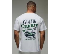 Mens White MAN Active Golf & Country Club Graphic Oversized T-Shirt, White L