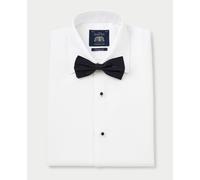 THE SAVILE ROW COMPANY LONDON Men's Classic Fit Marcella Bib White Evening Dress Shirt - Double Cuff - 19" Collar - Standard