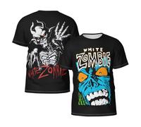 Men's White Music Band Zombies Short Sleeve T-Shirts Stylish Versatile Summer Tees Multi-Sided Printed Shirt Multicoloured M