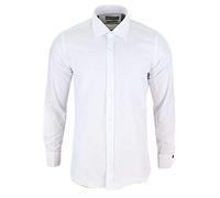 Mens White Nehru Classic Removable Collar Button Shirt Slim Regular Fit - Classic Collar Slim S