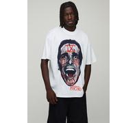 Mens White Oversized American Psycho License Printed T-Shirt, White XS