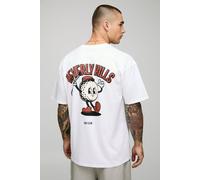 Mens White Oversized Beverley Hills Golf Cartoon Graphic T-Shirt, White M