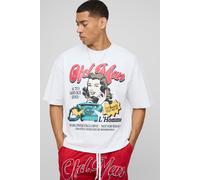 Mens White Oversized Boxy Large Scale OFCL Man T-Shirt, White M