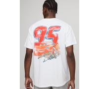 Mens White Oversized Disney Cars License T-Shirt, White M