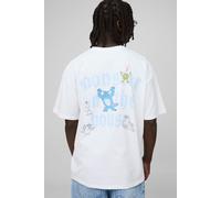 Mens White Oversized Disney Monsters Inc License Printed T-Shirt, White M