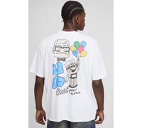 Mens White Oversized Disney Up License Printed T-Shirt, White XS