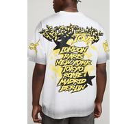 Mens White Oversized Large Scale Graffiti Graphic T-Shirt, White M