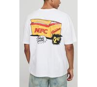 Mens White Oversized MFC Chicken Box Graphic T-Shirt, White S