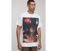 Mens White Oversized Muhammad Ali License Printed T-Shirt, White S