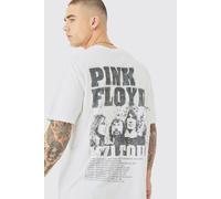Mens White Oversized Pink Floyd Band License Back Print T-shirt, White L