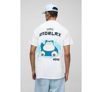 Mens White Oversized Pokemon Snorlax License Printed T-Shirt, White XS